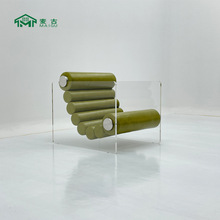 麦古 现代轻奢设计师创意时尚亚克力躺椅串烧休闲椅客厅别墅chair