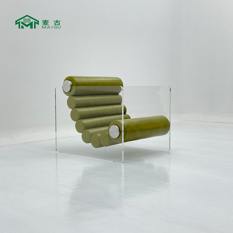 麦古 现代轻奢设计师创意时尚亚克力躺椅串烧休闲椅客厅别墅chair