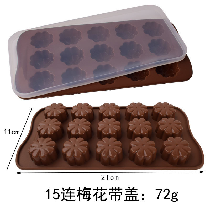 15 ピース花の形の木の葉シリコーンフォンダンチョコレートケーキビスケットベーキングモールド製氷皿クリスタル接着剤モールド|undefined