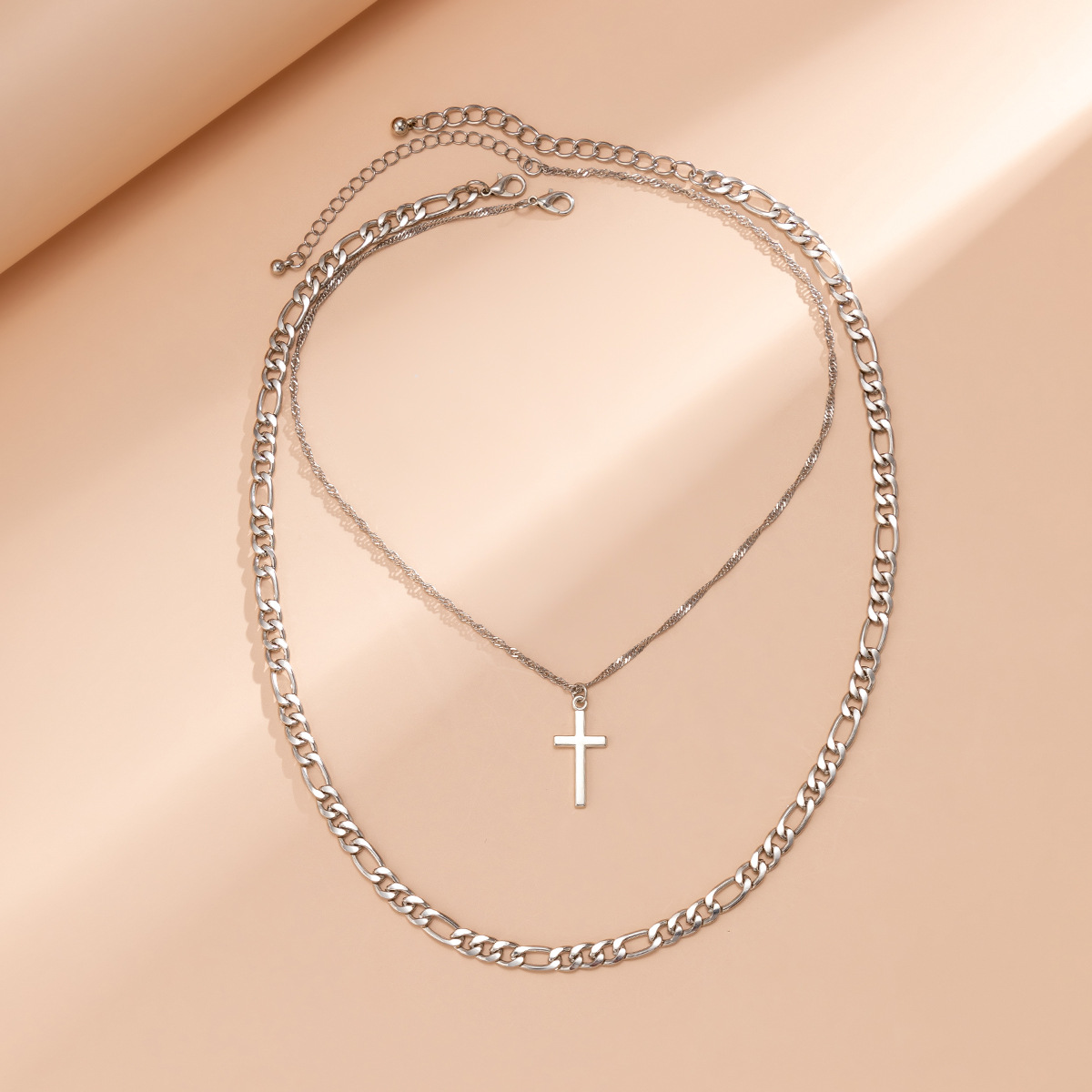 Schmuck Bohemian Blau Dämon Auge Mit Französisch Minimalistischen Kreuz Halskette_voghion.com