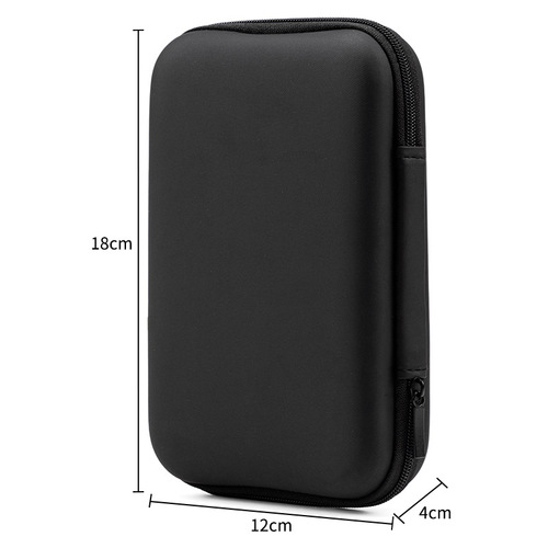 Portable rectangular EVA headphone bag, mobile hard drive zipper bag, data cable storage bag, power bank protective case