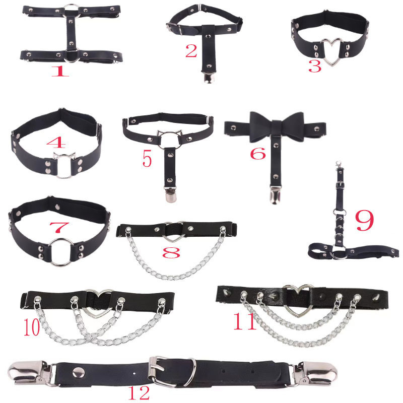 Japanese and Korean Style Soft Girl Sexy PU Wide Thigh Garter Belt Leg Chain Internet Trendy Women's Leather Multi-Style Leg Ring Garter Belt