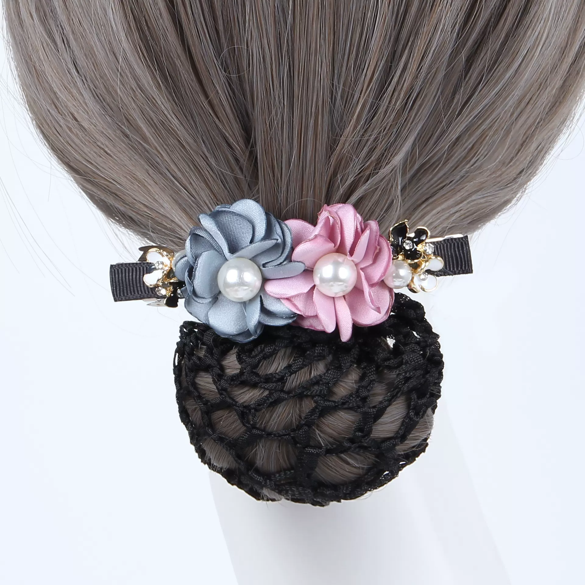 布艺职业头花女银行韩国空姐护士盘发网网兜韩版发夹饰品发卡发夹