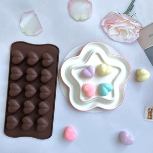15 Heart-shaped Raindrops Chocolate 229 Silicone Mold Candy Biscuit Pudding DIY Cake Decoration Baking Tools