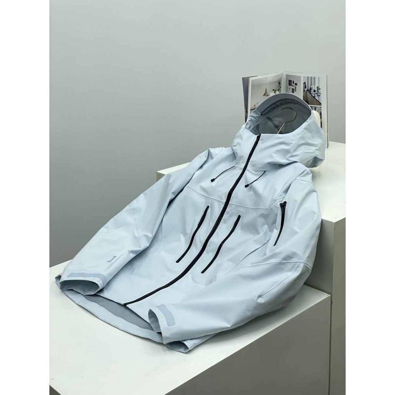 鸟家脂鲤蓝硬壳冲锋衣定制外套女秋季户外全热封防风防水男登山服|undefined