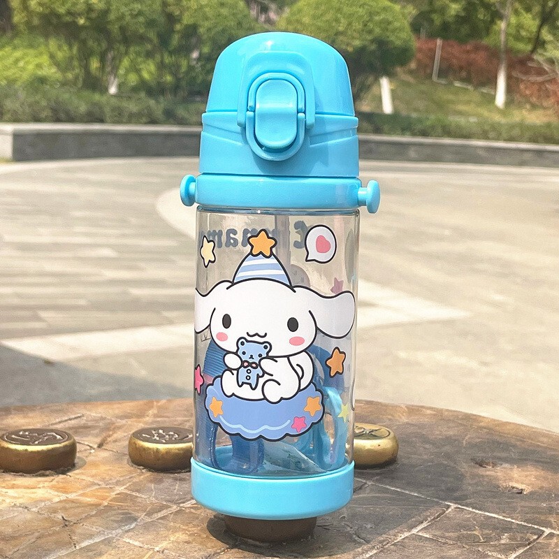 Children's High-value Strap Suction Cup Large Capacity Cartoon Water Cup Student Crossbody Style Direct Drinking Portable Cup