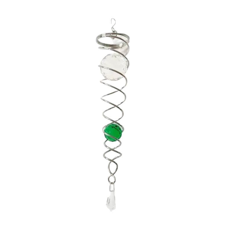 Carillon éolien spiraltail avec queue spirale et perles doubles_voghion.com
