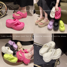 欧美韩版厚底8cm人字拖女外夏季新款时尚沙滩女高跟鞋EVA软底防水