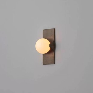 Italian-style Nordic simple all-copper marble living room wall lamp designer hotel model bedroom bedside atmosphere lamp