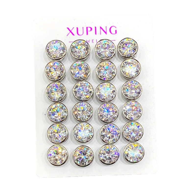 Pendientes de estrella de cinco puntas de corazón cuadrado redondo blanco joyería Xuping joyería Super Flash pendientes de circón sintético al por mayor