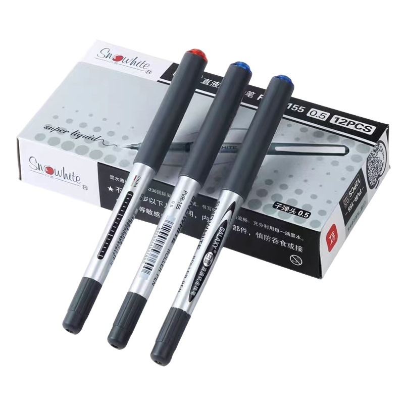 Snow White Rollerball Pen Gel Pen 166 Needle Tip Exam Pen Pvr155 Bullet Tip Water Pen for Exams