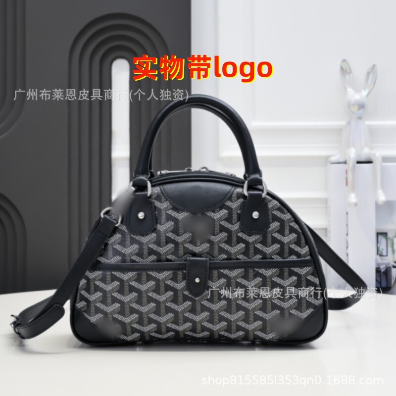 直輸入クロスボーダードッグトゥースヴィンテージミニボウリングバッグY字型フルプリントハンドバッグショルダークロスボディバッグ|undefined