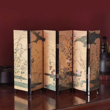 美日式书房桌面小屏风摆件复古创意生日送礼物古典漆器艺术工艺品