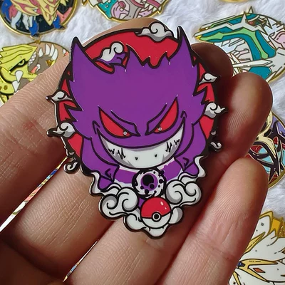 Yaxa sancaqları — Metal Backpack Enamel Pin - a25-blue-gengar