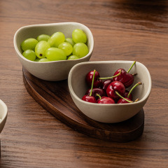 中古风粗陶小吃碟干果盘家用客厅茶几茶点坚果糖果零食陶瓷水果盘