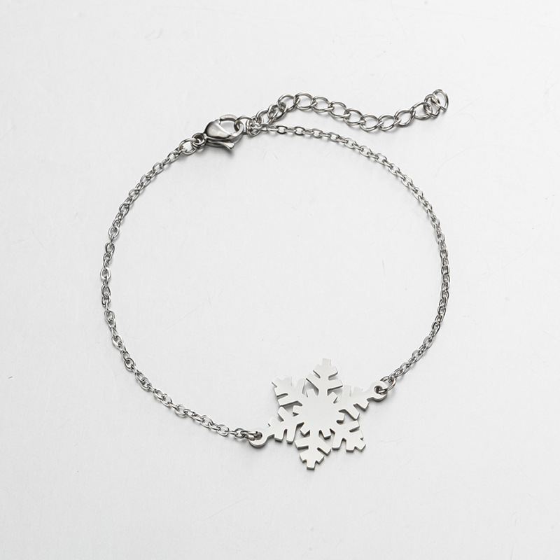 201 Stainless Steel Chain Material 1 Piece Quantity PVD Coated 18K Gold Real Gold Plated Snowflake 201 Stainless Steel Fashion Waterproof Non Tarnish 201 Stainless Steel Bracelets