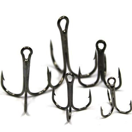 Wholesale Lua Fish Hook Three Hooks Three Anchor Hooks Large Anchor Hooks Barbed Fish Hooks Three Prongs Hooks Three Claws Electroplated Black Nickel