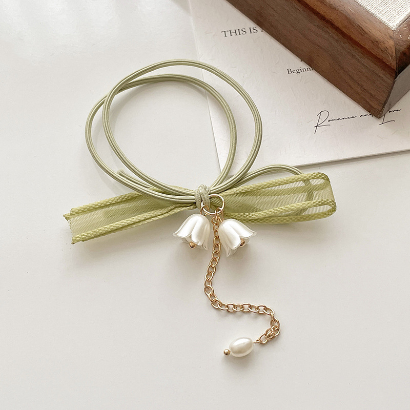 Alta elasticidad y durabilidad como correa de goma para mujeres, color curry simple, cuerda de cabello de cola de caballo alta, anillo de cabello sin heridas de alta calidad