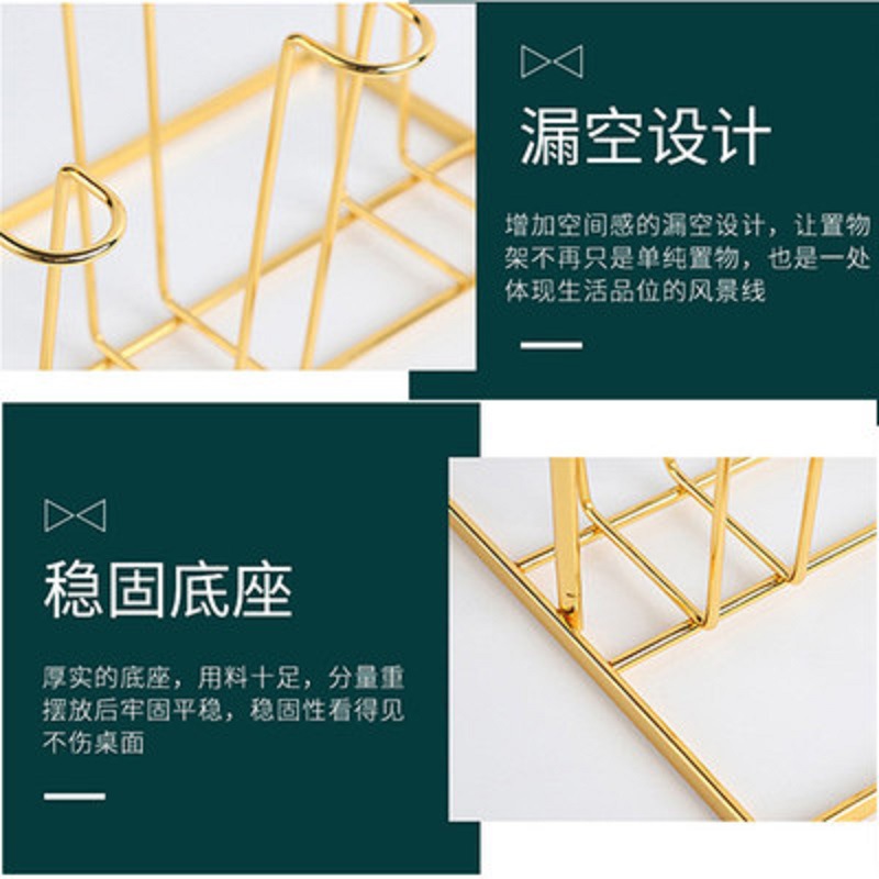 Taza de metal rack drenaje taza del hogar rack de almacenamiento sala de estar luz lujo creativo estilo europeo estante de la taza de cristal