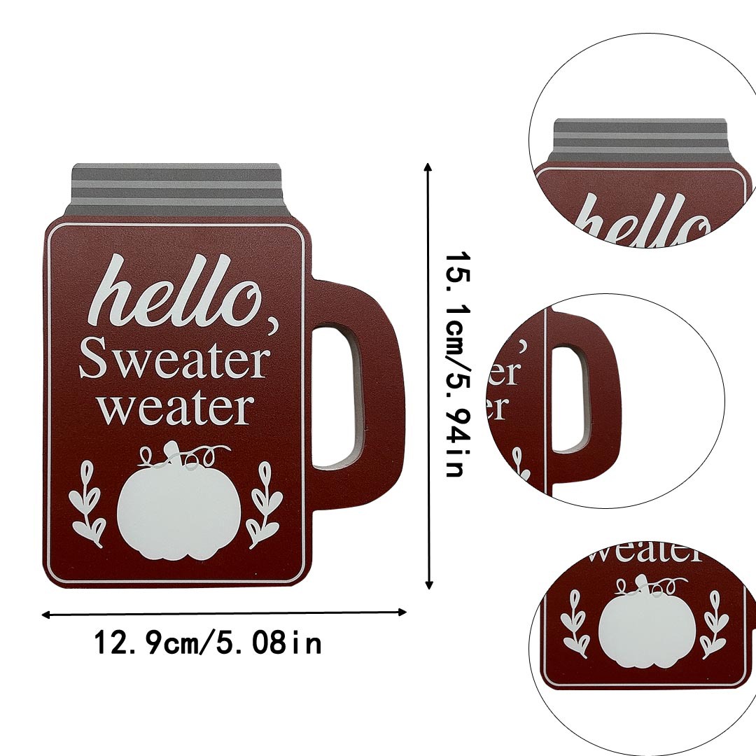 Transfronterizo 4PCS cosecha de Acción de Gracias tazas de vino modelado bandeja de madera decoración de mesa