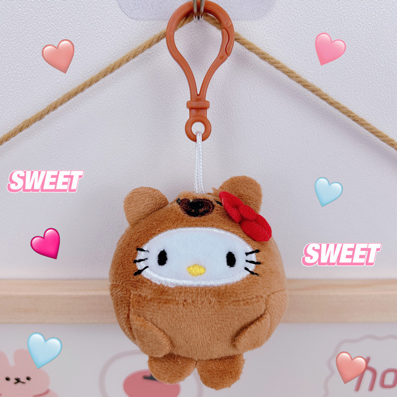 三麗欧のキーホルダーハローキティのリンゴのケイトの猫のペンダントのかわいいかばんの掛け飾りのぬいぐるみ|undefined