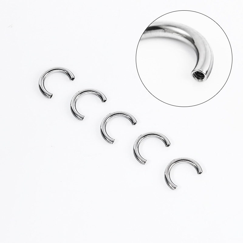 Zesen F136 Titanium Alloy C-Shaped Horseshoe Ring 14G 16G U-Shape Septum Piercing Jewelry detail image 9