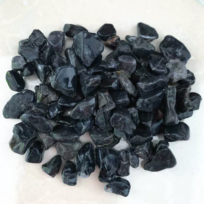 黑色水洗石 庭院造景铺路黑砾石 水磨黑石子 洗米石透水骨料黑石