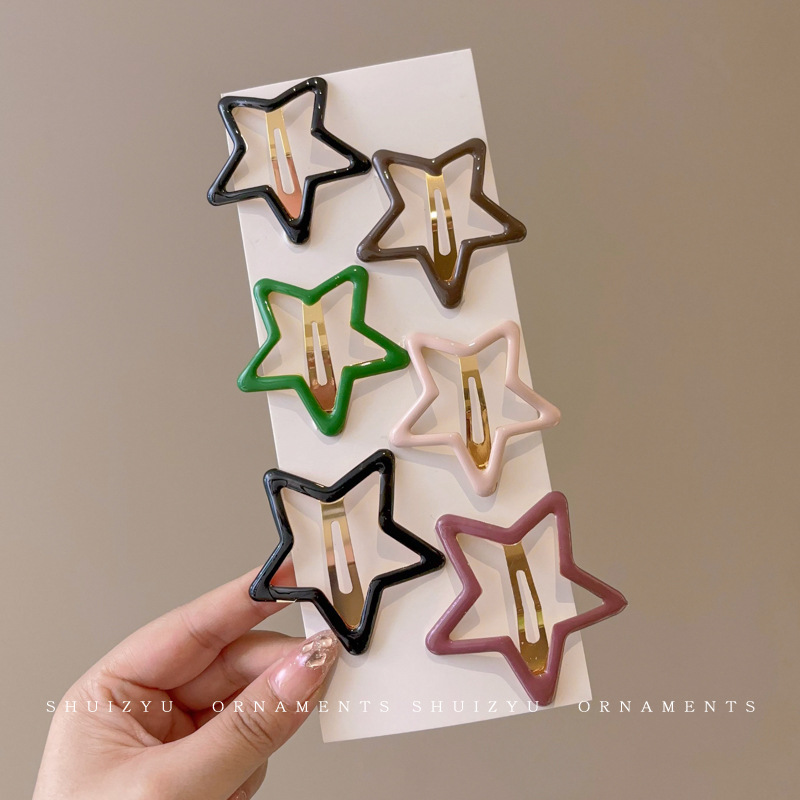 Linda estrella y2g horquilla hembra clip lateral flequillo BB clip horquilla para niños dopamina clip de color tocado