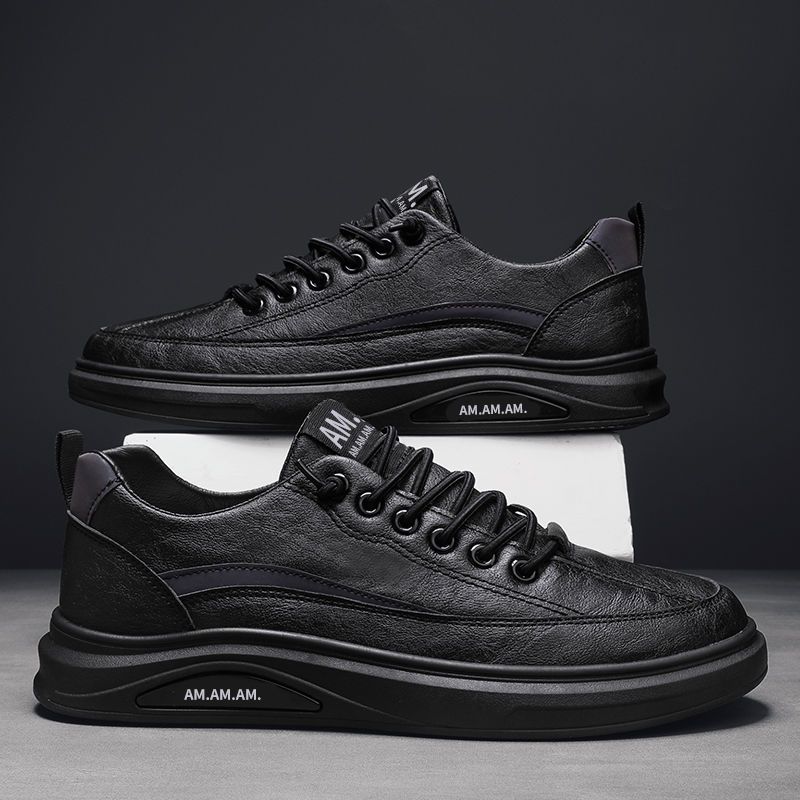 2023新款男士潮流休閒皮鞋職場男鞋時尚透氣百搭休閒鞋舒適透氣鞋