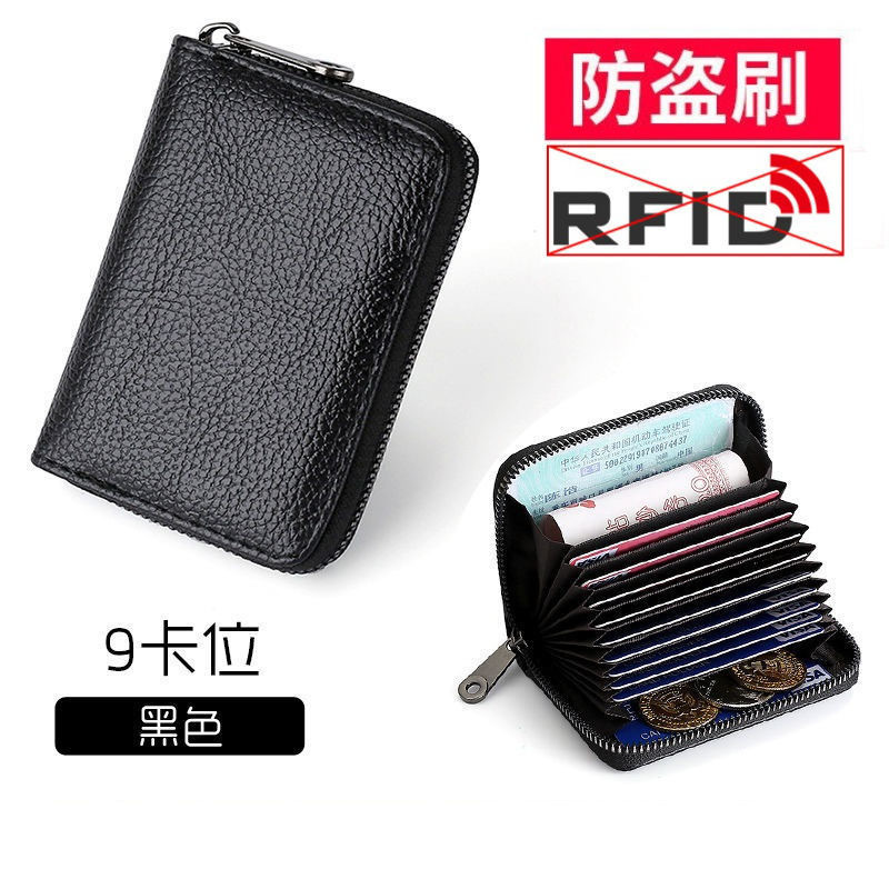 Tarjetero para hombre, tarjetero anti-desmagnetización, tarjetero antirrobo para identificación, tarjetero de gran capacidad para mujer, billetera integrada, tarjetero antirrobo