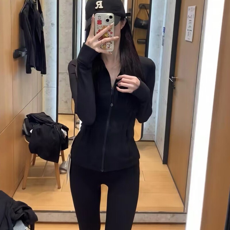 Lulu Original Yoga Wear Sports Stand-Collar Jacket 2025 Slim Fit Spring and Autumn Running Fitness Clothing for Women Lulu Original Yoga Wear Sports Stand-Collar Jacket 2025 Slim Fit Spring and Autumn Running Fitness Clothing for Women