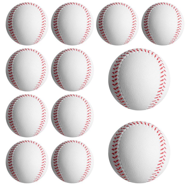 Cross-Border Popular Soft Baseball Pu Baseball Foam Baseball Elastic Ball Pu Sponge Solid Pressure Baseball Softball
