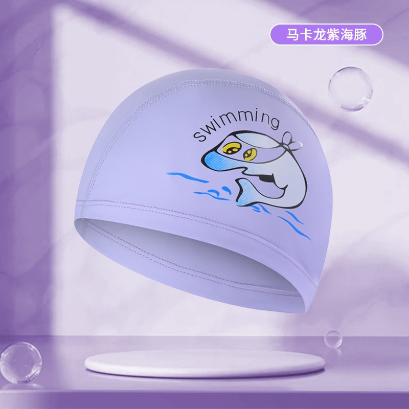 Gorro de natación para niños de dibujos animados lindo de estilo explosivo, protección auditiva impermeable cómoda, equipo de natación sin cabeza, gorro de natación profesional al por mayor