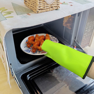 Microwave Oven Gloves Non-Slip Silicone Thickened Food Grade Oven Insulation Cute Kitchen Baking Anti-Scalding