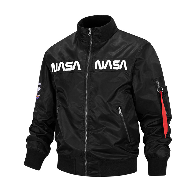 Chaqueta de béisbol transfronteriza de primavera y otoño, fina, moderna, con insignia bordada, estilo piloto de la NASA, para hombre, abrigo de trabajo de comercio exterior image 3