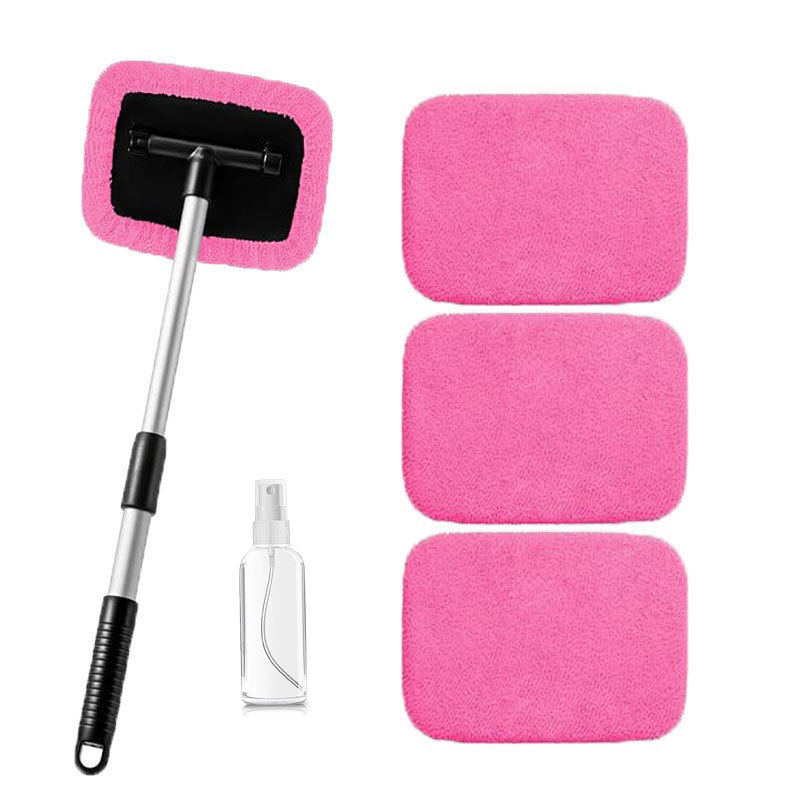 조합 6 (4): 핑크색 천 커버 4개 + 사각형 플라스틱 부품 1세트 + 분무기 1개