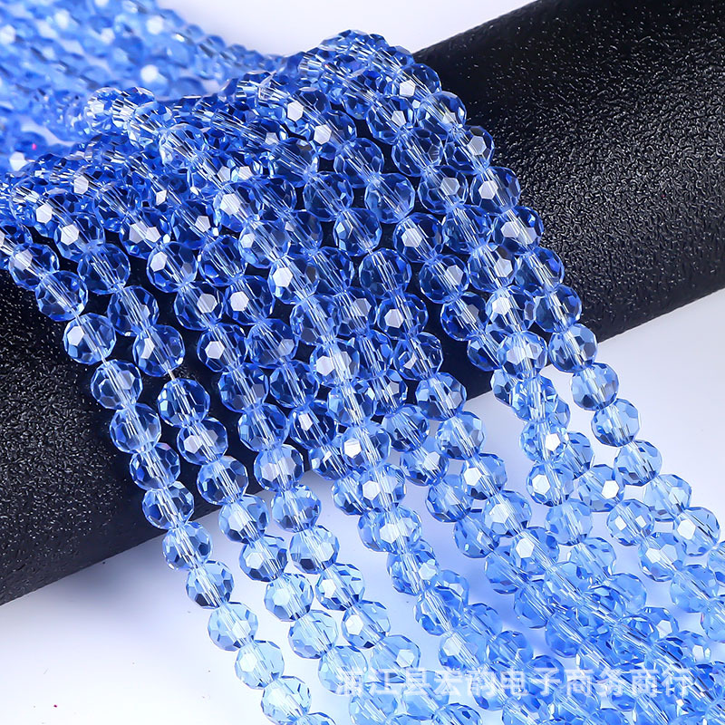 Un lote de 32 lados cuentas de tierra de cristal de color cuentas de fútbol de equipaje accesorios de ropa de bricolaje accesorios de joyería