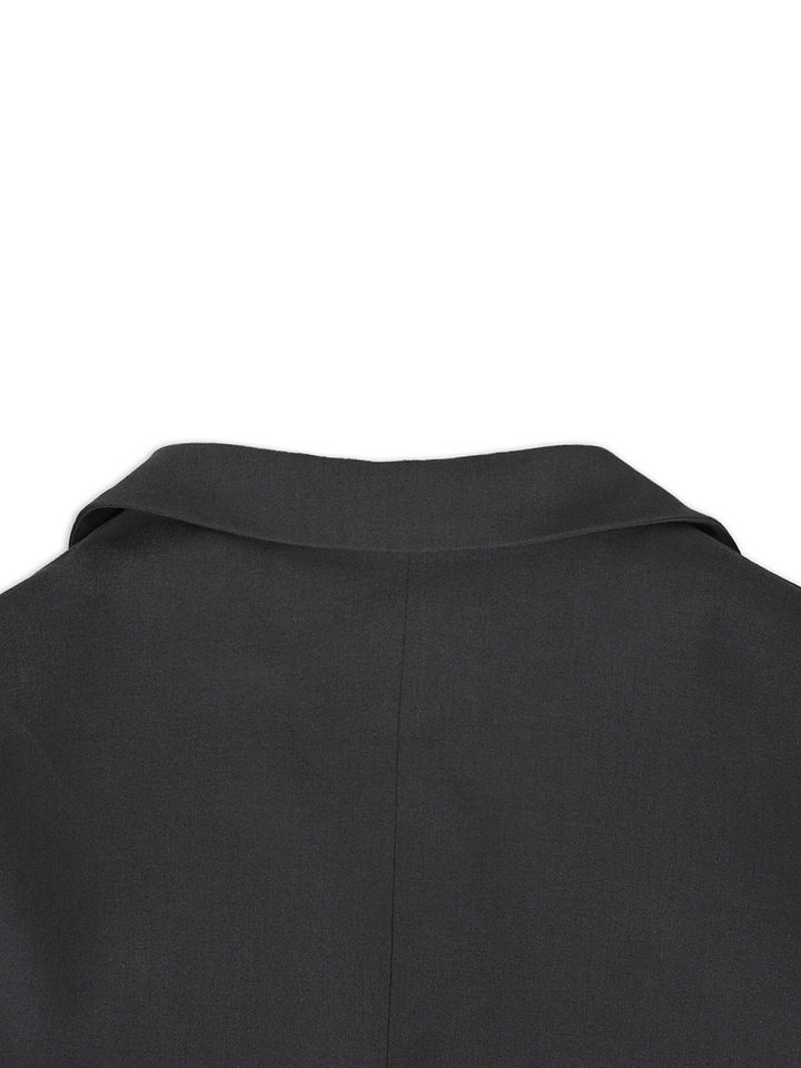 Áo vest nữ dáng ôm thắt eo cổ chữ V tay dài phong cách công sở — màu xám, màu đen chi tiết 19