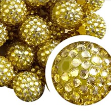 10MM-22MM树脂钻球 镀底浅香槟树脂钻球珠子散珠DIY Chunky Bead