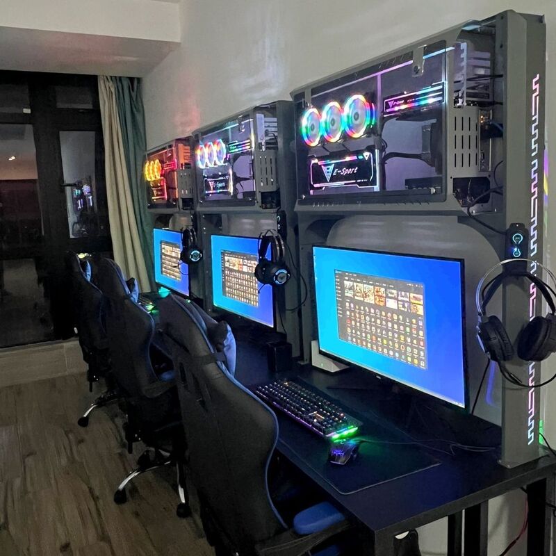E-Sports Hotel Table, Double-Layer Internet Cafe Table, Popular Gaming Pc Case, Shared Gaming Console Table, Water-Cooled Lower Table, Direct from Manufacturer