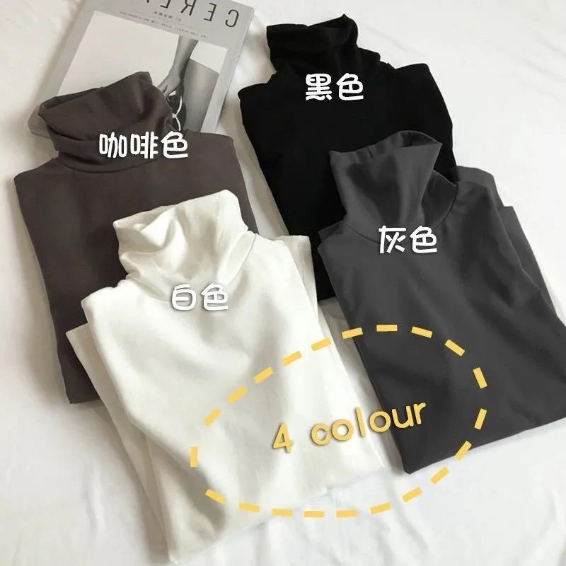 양면 벨벳 일정한 온도 열 티셔츠 여성용 긴팔 터틀넥 바닥 셔츠 가을과 겨울 한국 스타일의 새로운 내복 야외 탑