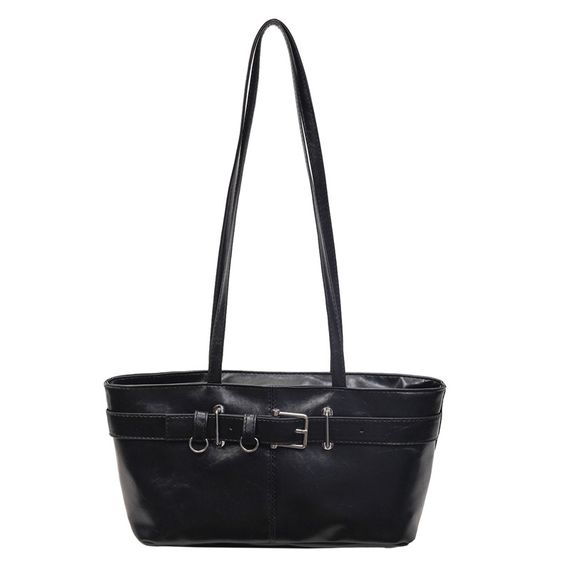 Diseño de nicho coreano de piel de aceite, bolsas de brazo casuales populares para mujeres, bolsas de hombro de lujo ligeras y personales, retro versátiles