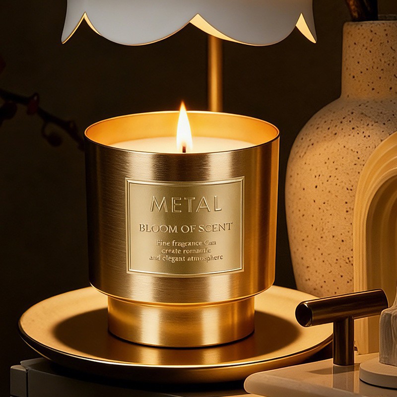 Luz de lujo copas metálicas adornos de cera de perfume de Año Nuevo perfumes caseros cera de soja vela de cumpleaños mano regalos al por mayor