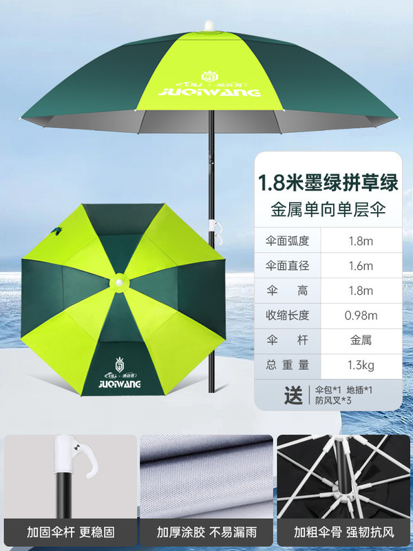 钓鱼伞新款机械臂大钓伞户外露营专用雨伞遮阳伞防暴雨拐杖伞|undefined