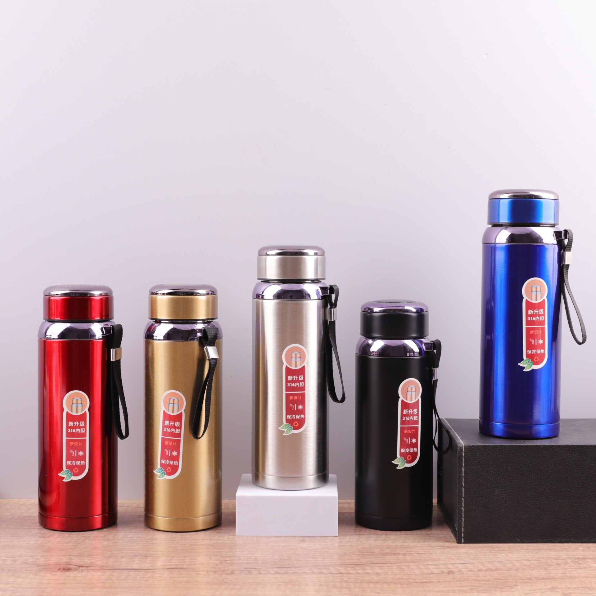 Nuevo 316 de acero inoxidable taza del vacío gradiente Sling olla viaje gran capacidad deportes al aire libre hervidor logotipo por mayor