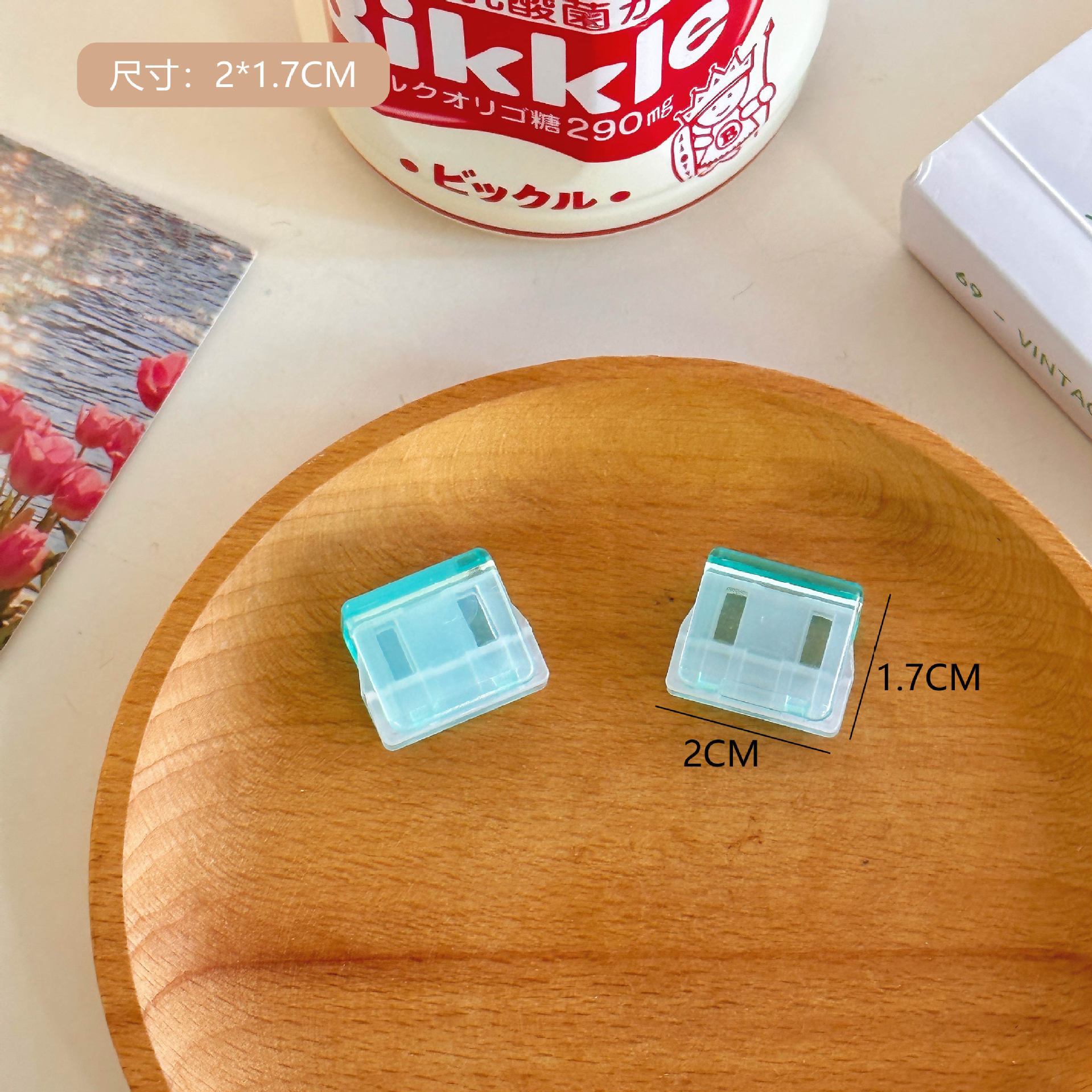 Alta apariencia transparente jalea carpeta estudiante prueba clip de papel acrílico claro larga cola clip de hielo transparente almacenamiento clip al por mayor