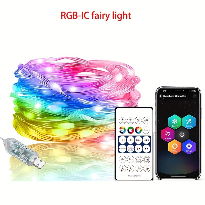 Lámpara de camping ilusionada lámpara de línea de cuero inteligente de control de voz ritmo de música lámpara de cadena de lámpara de agua de corriente de caballo bluetooth lámpara de cadena de lámpara de color