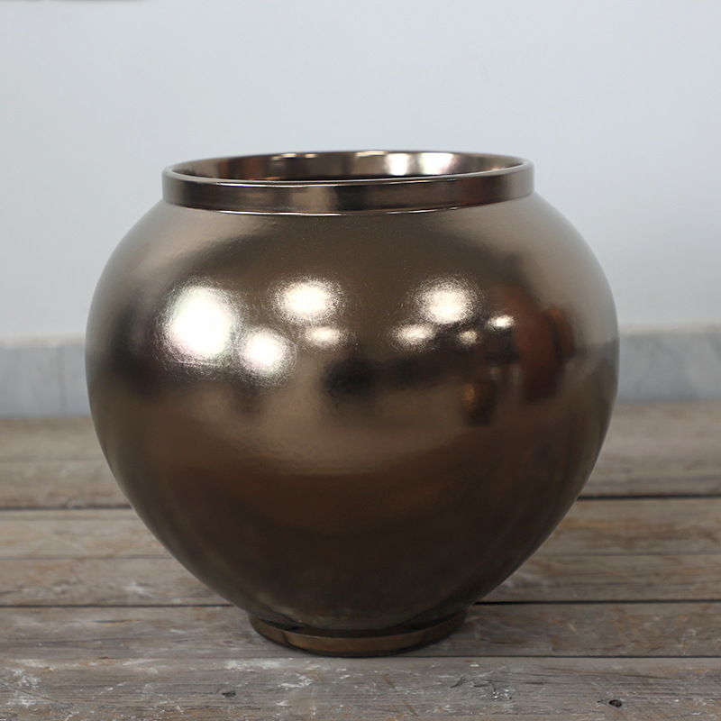 Botón de cerámica ornamentos de linterna dorada floral sala de estar flores secas mesa de comedor de flores de lujo ligero chino botón Año Nuevo