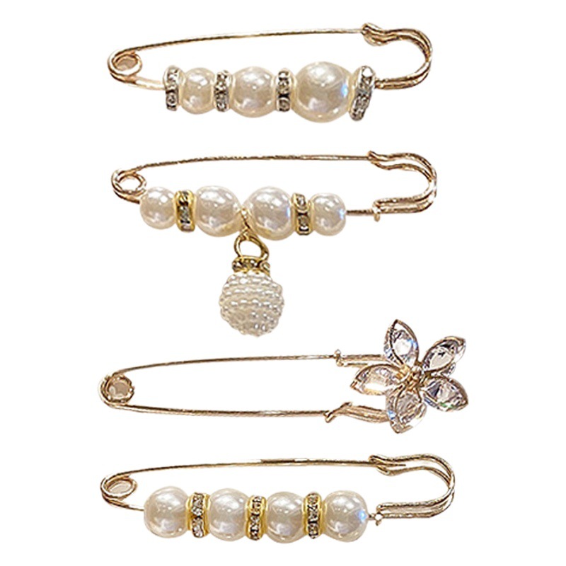 Cintura apretada cintura pin traje cintura apretada artefacto ropa fija falda anti-exposición hebilla perla broche mujeres al por mayor