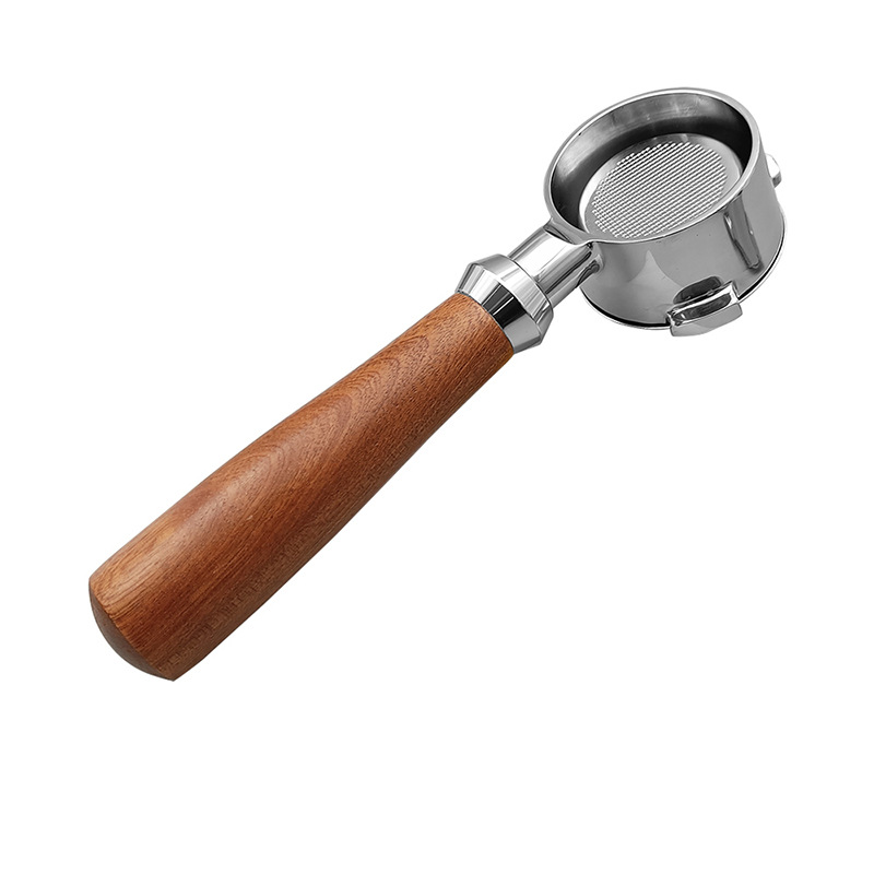 Mango de acero inoxidable 304 mango sin fondo 51mm de tres orejas de madera mango sin fondo máquina de café filtro Accesorios
